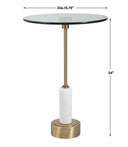 Portsmouth - Round Accent Table - Gold & White