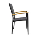 Metal Indoor Outdoor Dining Chair (Set of 2) - Gray And Black