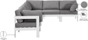 Nizuc - Outdoor Patio 6 Piece Modular Sectional With White Frame - Meridian Furniture - Stationary Sectionals- Elite Enclave Home