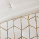 Raina - King Metallic Printed Comforter Set - Ivory / Gold