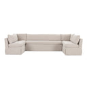 Fable - 5 Piece Slipcover Dining Banquette U - Shape - Beige - Moe's Home Collection - Stationary Sectionals - Elite Enclave Home