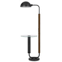 Tray Table Floor Lamp With Bronze Transparent Glass Dome Shade - Brown - HomeRoots - Floor Lamps - Elite Enclave Home