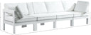 Nizuc - Outdoor Patio 4 Seat Modular Sofa With White Frame - Meridian Furniture - Stationary Sectionals- Elite Enclave Home