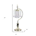 Metal Chandelier Faux Crystal Table Lamp - Gold