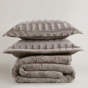 Gia - 3 Piece Full/Queen Solid Comforter Mini Set - Gray
