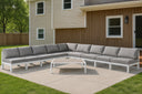 Nizuc - Outdoor Patio 9 Piece Modular Sectional With White Frame - Meridian Furniture - Stationary Sectionals- Elite Enclave Home