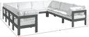 Nizuc - Outdoor Patio 10 Piece Modular Sectional With Gray Frame
