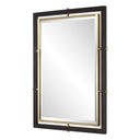 Bach - Rectangle Mirror - Walnut & Brass