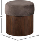 Nimes - Ottoman / Stool With Brown Base - Meridian Furniture - Stool Ottomans - Elite Enclave Home