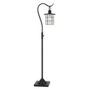 Lantern Style Floor Lamp With Glass And Metal Shade - Antiqued Bronze - HomeRoots - Floor Lamps - Elite Enclave Home