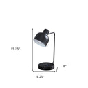Metal Desk USB Table Lamp With Black Shade - Black