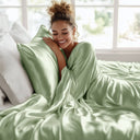 Satin - 6 Piece Full Luxury Sheet Set - Sage