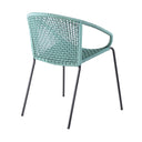 25" Metal Outdoor Dining Chair (Set of 2) - Light Blue