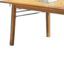 81" Solid Wood Outdoor Dining Table With Umbrella Hole - Brown