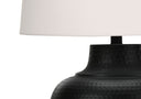 Metal Urn Table Lamp With Cream Empire Shade - Black - HomeRoots - Table Lamps - Elite Enclave Home