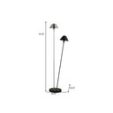 Two Lights LED Novelty Floor Lamp With Black And Silver Empire Shade - Nickel - HomeRoots - Floor Lamps - Elite Enclave Home
