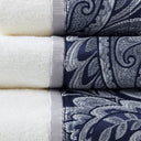 Aubrey - 6 Piece Jacquard Towel Set - Navy - Madison Park - Towel Sets - Elite Enclave Home