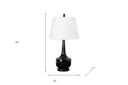 Ceramic Genie Table Lamp With White Shade - Black