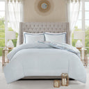 Isla - 3 Piece Printed Reversible Duvet Cover Set - Blue