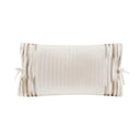 Hanae - Embroidered Oblong Decorative Pillow - White