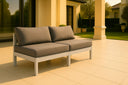 Nizuc - Outdoor Patio 2 Seat Armless Modular Sofa With White Frame - Meridian Furniture - Stationary Sectionals- Elite Enclave Home