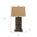 Vintage With Metal Pedestal Table Lamp - Brown - HomeRoots - Table Lamps - Elite Enclave Home