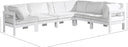 Nizuc - Outdoor Patio 6 Piece Modular Sectional With White Frame - Meridian Furniture - Stationary Sectionals- Elite Enclave Home