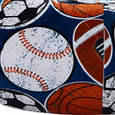 Microfiber Round Sports Pouf Cover - Blue And Orange