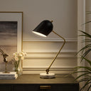 22" Iron Desk Table Lamp With Black Bell Shade - Black