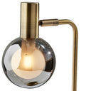 Metal Cylinder Desk Table Lamp With Gray Globe Shade With Starling LED Bulb - Antiqued Brass - HomeRoots - Table Lamps - Elite Enclave Home