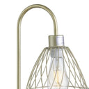 Bedside Table Lamp With Gold Cage Shade - Gold - HomeRoots - Table Lamps - Elite Enclave Home