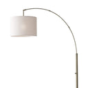 Arc Floor Lamp With Off - White Solid Color Drum Shade - Brass - HomeRoots - Floor Lamps - Elite Enclave Home