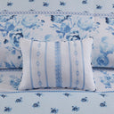 Christa - Floral Striped Comforter Set - Light Blue