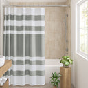 Spa Waffle - 72" x 78" Shower Curtain With 3M Treatment - Gray - Madison Park - Shower Curtains - Elite Enclave Home