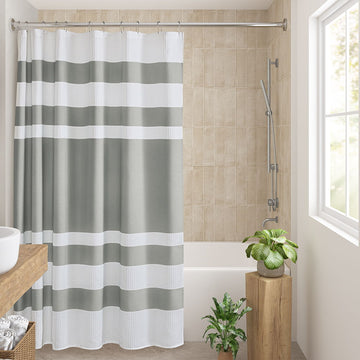 Spa Waffle - 36" x 72'' Shower Curtain With 3M Treatment - Gray