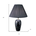 Bedside Table Lamp With Black Empire Shade - Black