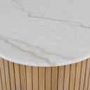 Arik - Marble Top Coffee Table - White / Woodtone
