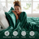 Satin - 6 Piece California King Luxury Sheet Set - Emerald