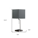 Bedside Table Lamp With Gray Square Shade - Gray