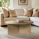 Sadie - Round Coffee Table - Reclaimed Greige - Martha Stewart - Coffee Tables - Elite Enclave Home