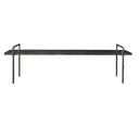 Uttermost Chandos Wooden Bench – solid acacia live-edge dark gray seat with tarnished silver iron frame 