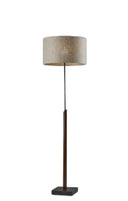 Traditional Shaped Floor Lamp With Beige Drum Shade - Black / Beige
