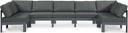 Nizuc - Outdoor Patio 7 Piece Modular Sectional With Gray Frame