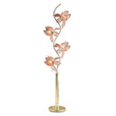 Four Light Floral Floor Lamp With Pink Glass Shades - Gold - HomeRoots - Floor Lamps - Elite Enclave Home