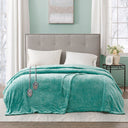 Heated Plush - Queen Blanket - Aqua