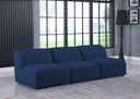 Miramar - 3 Seat Armless Modular Sofa - Meridian Furniture - Stationary Sectionals - Elite Enclave Home