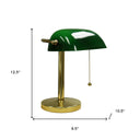 Hooded Table Lamp - Gold And Green