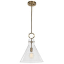 Imbuto - Funnel Glass 1 Light Pendant - White & Gold