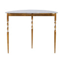 Imelda - Demilune Console Table - Gold & White