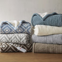Amira - Dream Soft Heated Throw - Gray Geo - Sharper Image - Heated Throws - Elite Enclave Home